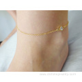 Double Chain Tassel Anklet Bracelet With Rhinestone Pendant